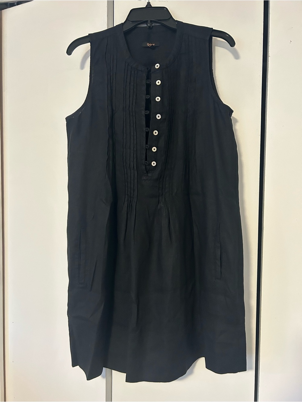 Quince 100% linen sleeveless swing dress